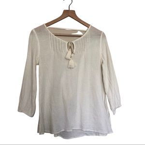 Billabong 3/4 Sleeve Keyhole Blouse with Open Back